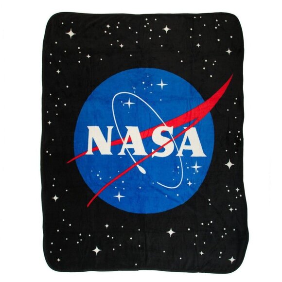 NASA Icon Fleece Plush Throw Blanket - 48” X 60” - Picture 1 of 5